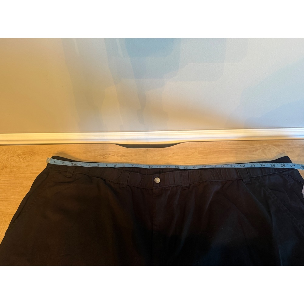 NWT KingSize Men Black Cotton Cargo Shorts 5XL Elastic Waist‎ Utility Workwear